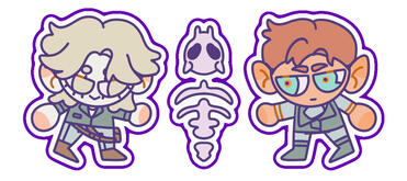 STICKERS (2025): Original characters stickers I made for a trade with my friends.