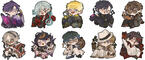 KEYCHAINS (2022): NIJISANJI EN epoxy keychains featuring all the male members of NIJISANJI EN’s Luxiem and Noctyx I made for selling at a local convention (COMIFURO 15).